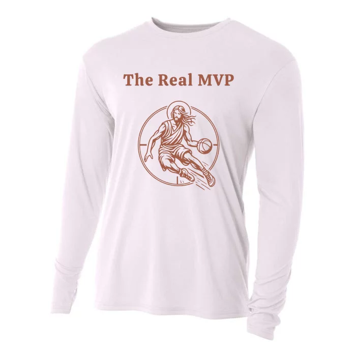 The Real Mvp Funny Jesus Cooling Performance Long Sleeve Crew