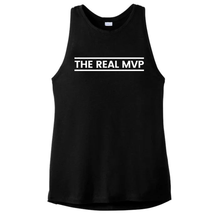 The Real Mvp Funny Ladies Tri-Blend Wicking Tank