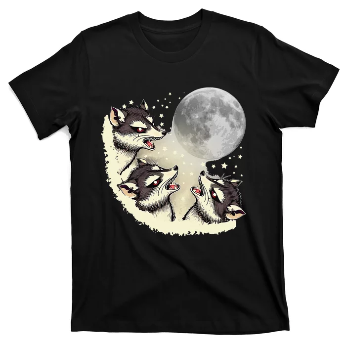 Three Raccoon Moon With 3 Raccoons T-Shirt