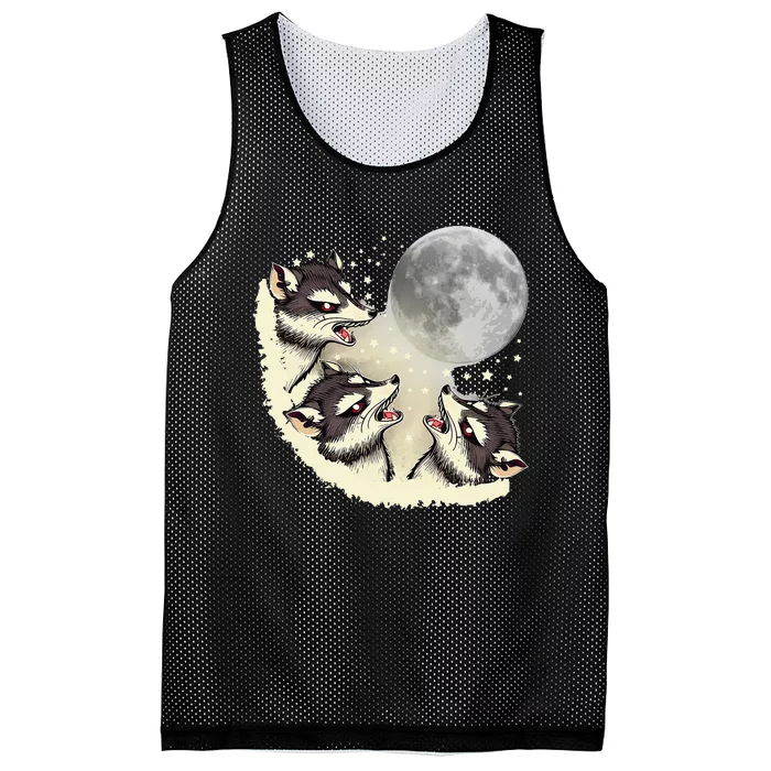 Three Raccoon Moon With 3 Raccoons Mesh Reversible Basketball Jersey Tank