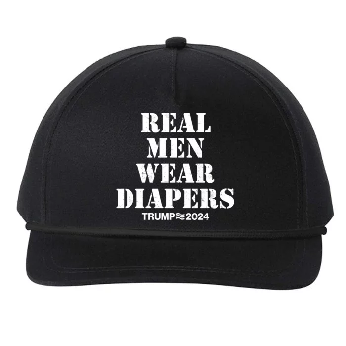 Trump Real Men Wear Diapers Trump 2024 Snapback Five-Panel Rope Hat