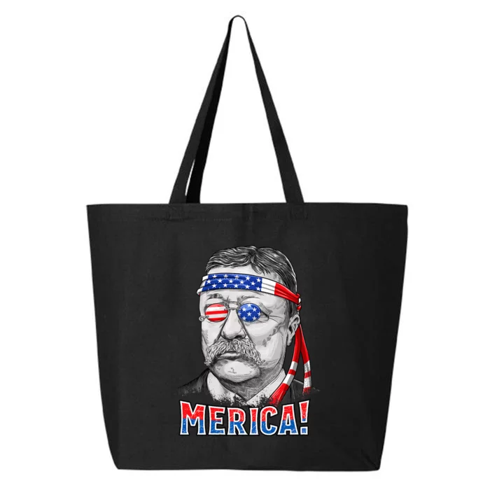 Theodore Roosevelt Merica 4th July Usa Us President 25L Jumbo Tote