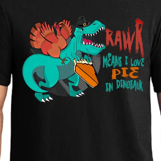 Trex Rawr Means I Love You In Dinosaur With Pumpkin Pie Meaningful Gift Pajama Set