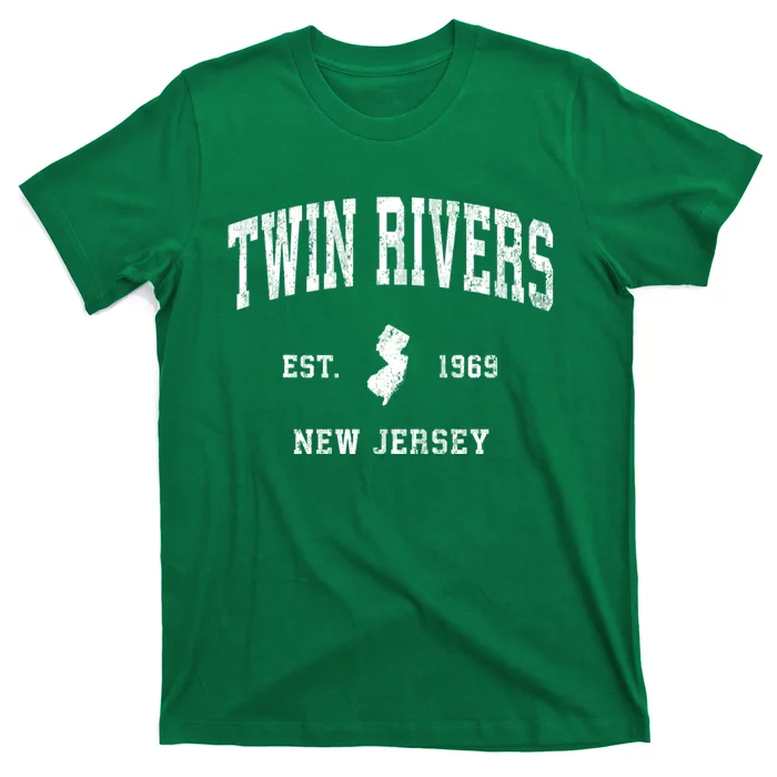 Twin Rivers New Jersey Nj Vintage Established Athletic Sports T-Shirt