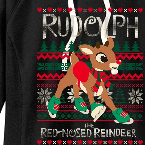 The Red Nosed Reindeer Christmas Special Sweater. Matching Family Outfit Group G Women's Fleece Hoodie