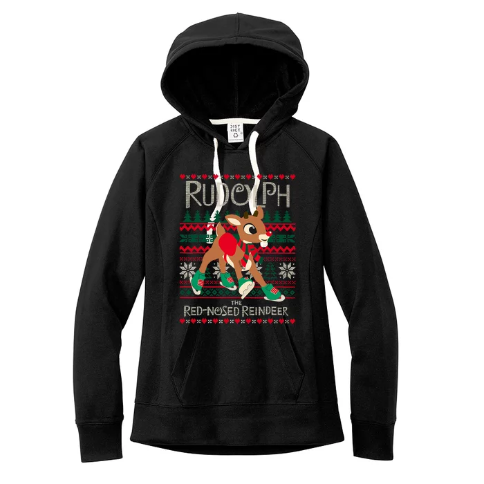 The Red Nosed Reindeer Christmas Special Sweater. Matching Family Outfit Group G Women's Fleece Hoodie