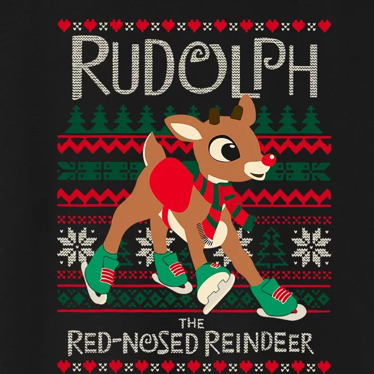 The Red Nosed Reindeer Christmas Special Sweater. Matching Family Outfit Group G Women's Crop Top Tee