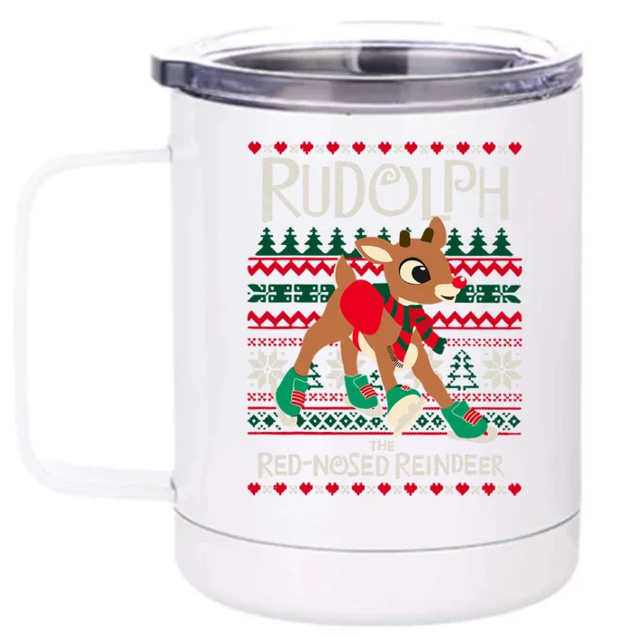 The Red Nosed Reindeer Christmas Special Sweater. Matching Family Outfit Group G Front & Back 12oz Stainless Steel Tumbler Cup