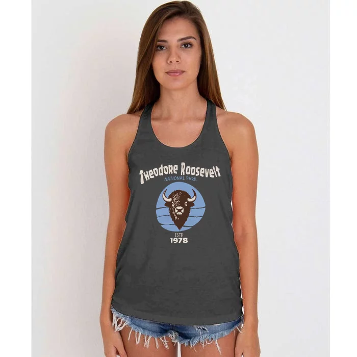 Theodore Roosevelt National Park Bison Vintage Women's Knotted Racerback Tank