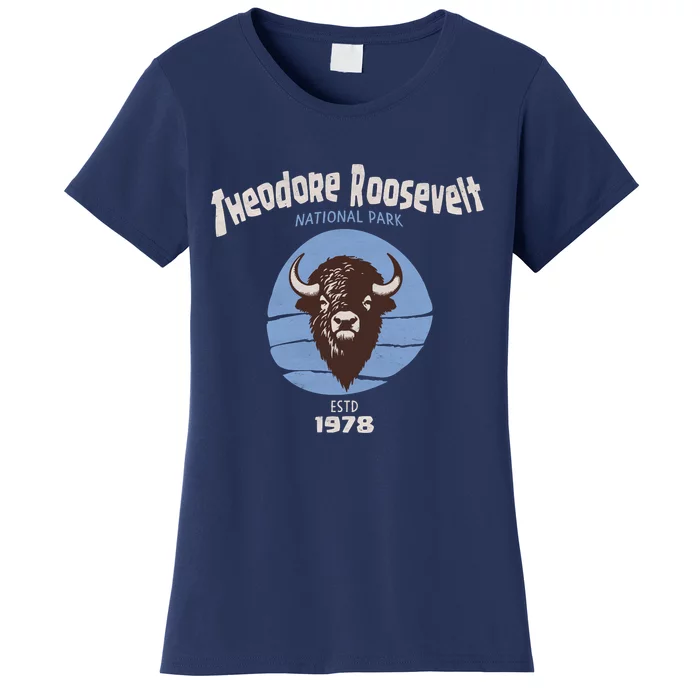 Theodore Roosevelt National Park Bison Vintage Women's T-Shirt