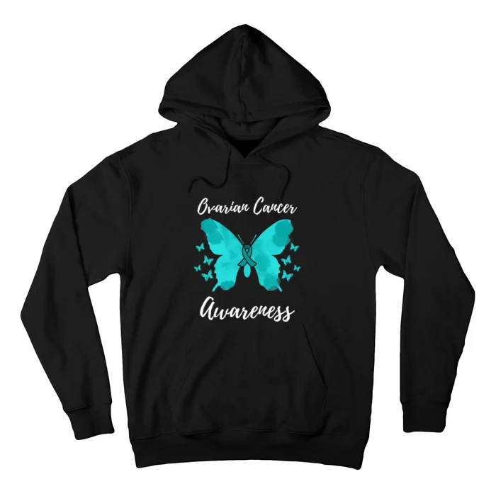 Teal Ribbon Ovarian Cancer Awareness Hoodie