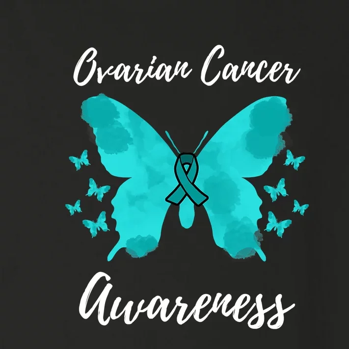 Teal Ribbon Ovarian Cancer Awareness Toddler Long Sleeve Shirt