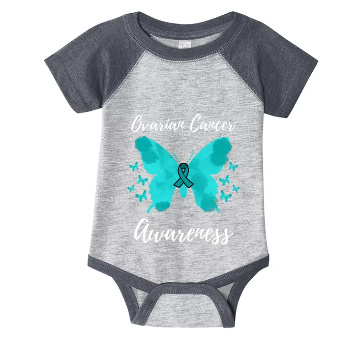 Teal Ribbon Ovarian Cancer Awareness Infant Baby Jersey Bodysuit