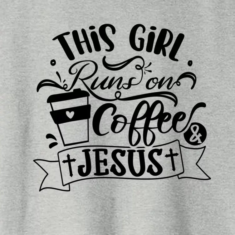 This Runs On Coffee And Jesus Religious Christian Cute Gift Women's Crop Top Tee