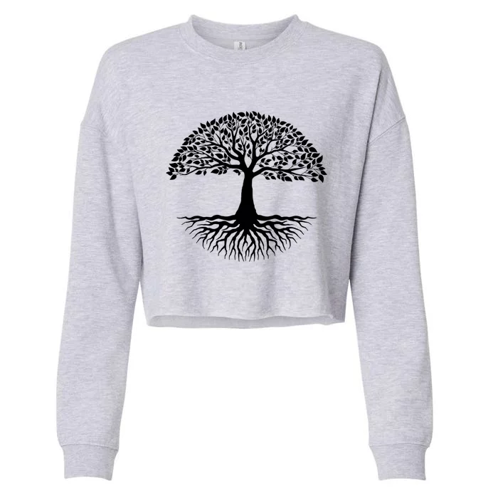 Tree Roots Of Life Cool Mother Earth Day Gift Cropped Pullover Crew