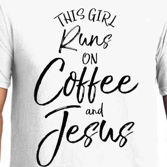 This Runs On Coffee And Jesus Christian Pajama Set