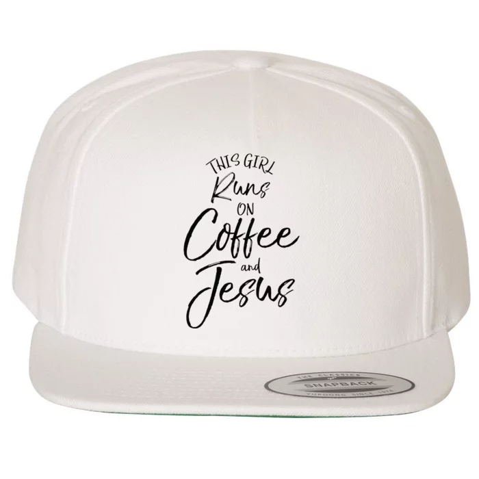 This Runs On Coffee And Jesus Christian Wool Snapback Cap