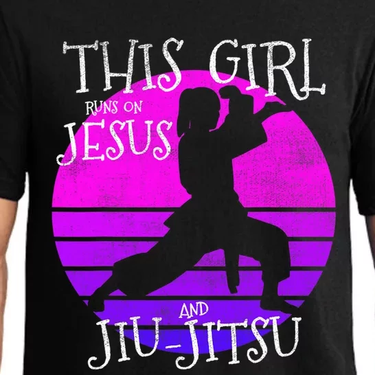 This Runs On Jesus And Jiu Jitsu Christian Gift Pajama Set