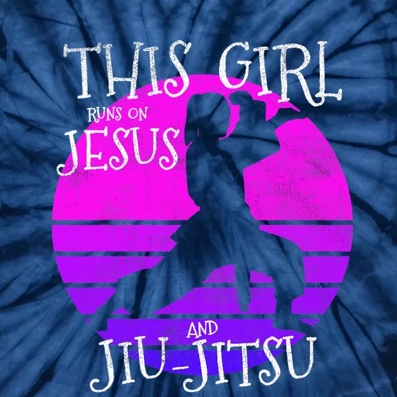 This Runs On Jesus And Jiu Jitsu Christian Gift Tie-Dye T-Shirt