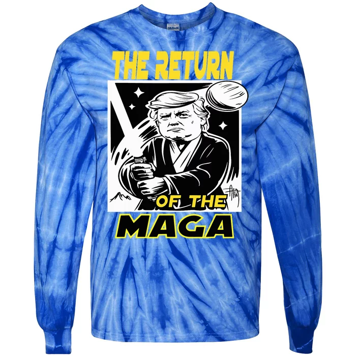 The Return Of The Maga Funny Parody Trump Wins Tie-Dye Long Sleeve Shirt