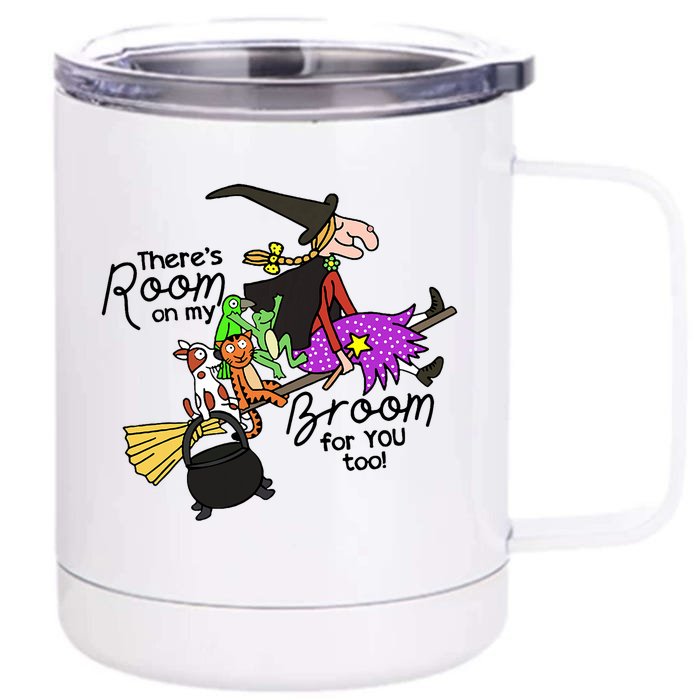 ThereS Room On My Broom For You Too Teacher Front & Back 12oz Stainless Steel Tumbler Cup