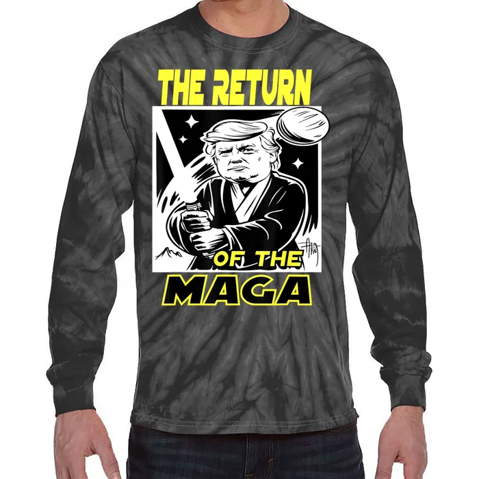 The Return Of The Maga Funny Parody Trump Wins Trump Won 47 Tie-Dye Long Sleeve Shirt