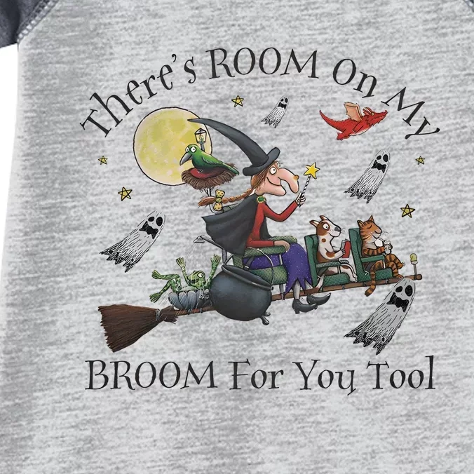 Theres Room On My Broom For You Too Halloween Witch Wizard Infant Baby Jersey Bodysuit