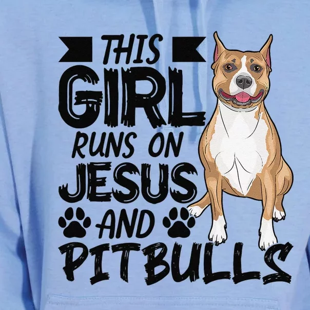 This Runs On Jesus And Pitbulls Christians Gift Unisex Surf Hoodie