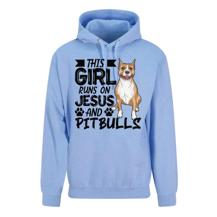 This Runs On Jesus And Pitbulls Christians Gift Unisex Surf Hoodie