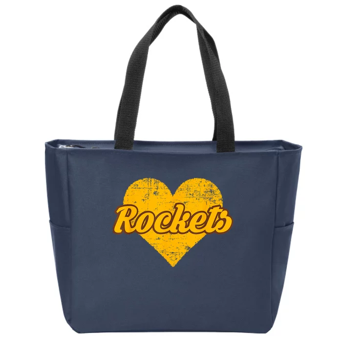 Titusville Rockets Over Heart Zip Tote Bag