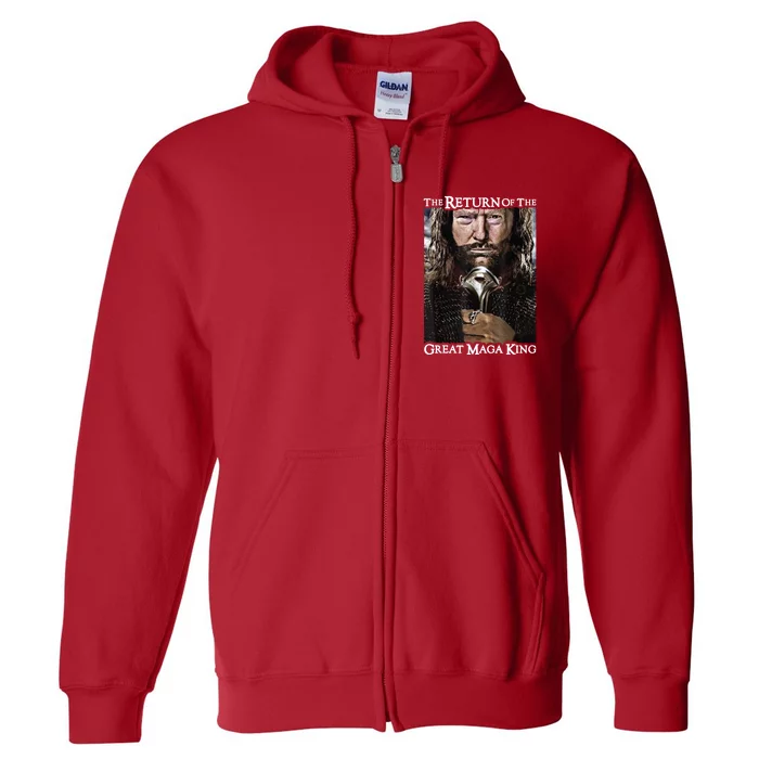 The Return Of The Great Maga King Donald Trump Full Zip Hoodie