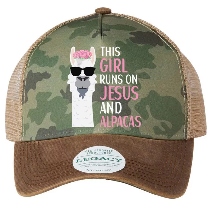 This Runs On Jesus And Alpacas LLama Apparel Legacy Tie Dye Trucker Hat