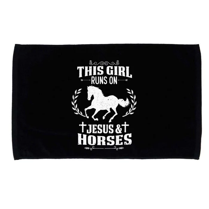 This Runs on Jesus and Horses Christian Microfiber Hand Towel