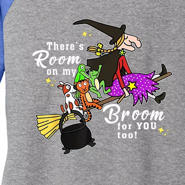 ThereS Room On My Broom For You Too Teacher Halloween Women's Tri-Blend 3/4-Sleeve Raglan Shirt