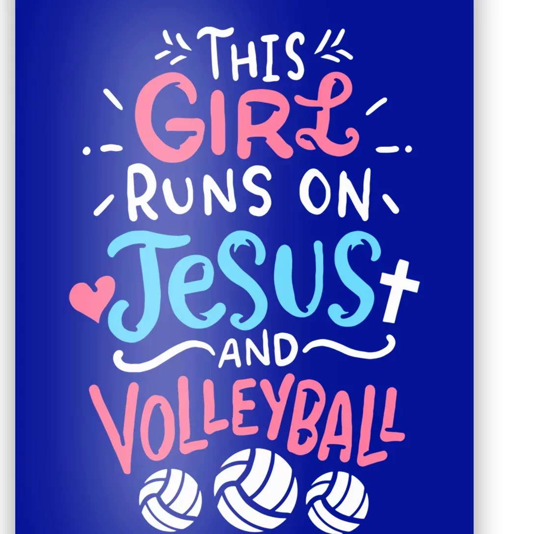 This Runs On Jesus And Volleyball Cute Gift Poster