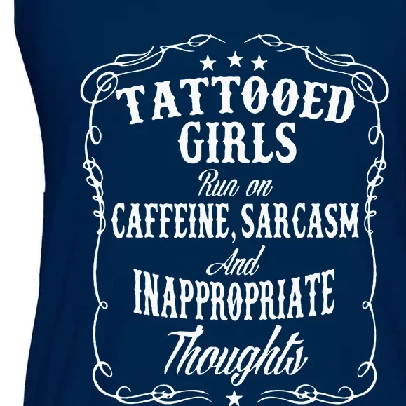 TATTOOED Run on CAFFEINE SARCASM Ladies Essential Flowy Tank