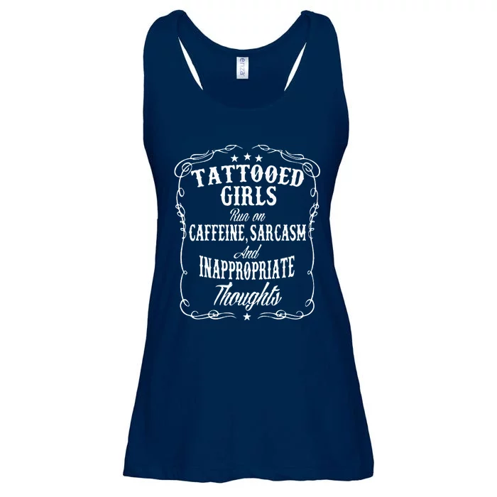 TATTOOED Run on CAFFEINE SARCASM Ladies Essential Flowy Tank