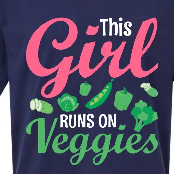 This Runs On Veggies Funny Veganism Vegan Funny Gift Sueded Cloud Jersey T-Shirt