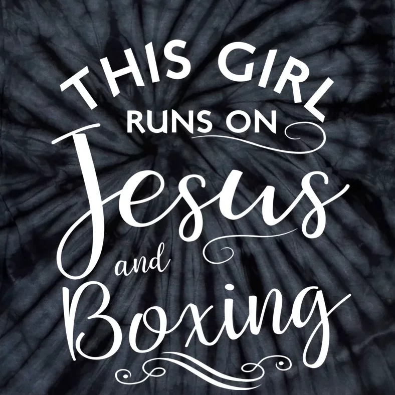 This Runs On Jesus And Boxing Christian Sport Gift Meaningful Gift Tie-Dye T-Shirt