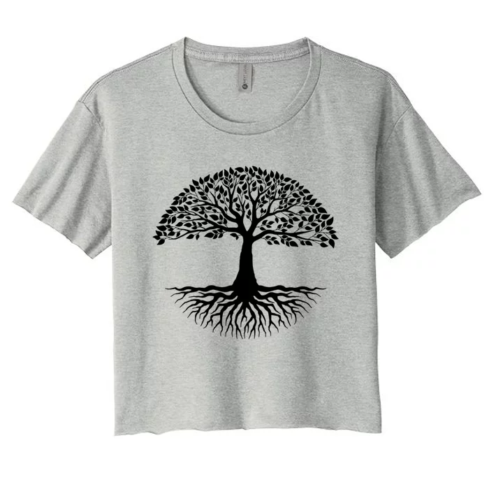 Tree Roots Of Life Cool Mother Earth Day Gift Women's Crop Top Tee