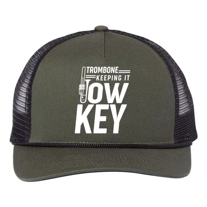 Trombone Keeping It Low Key Retro Rope Trucker Hat Cap