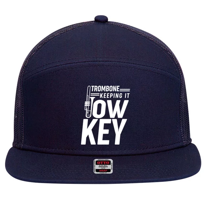 Trombone Keeping It Low Key 7 Panel Mesh Trucker Snapback Hat