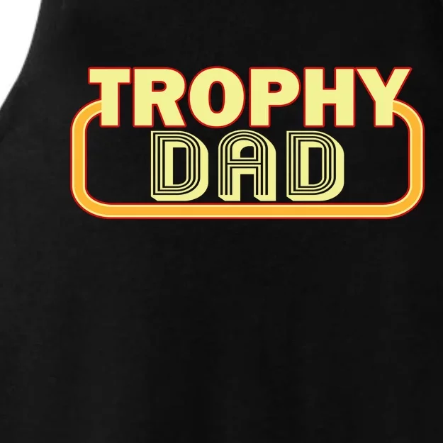 Trophy Dad Funny Retro Ladies Tri-Blend Wicking Tank