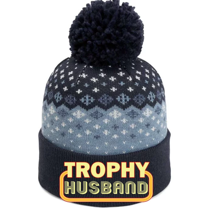 Trophy Husband Funny Retro The Baniff Cuffed Pom Beanie