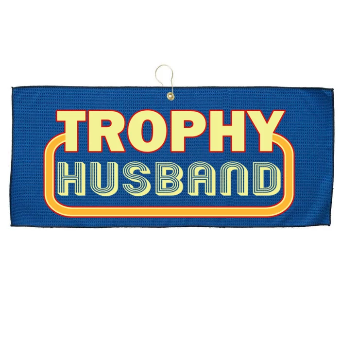 Trophy Husband Funny Retro Large Microfiber Waffle Golf Towel