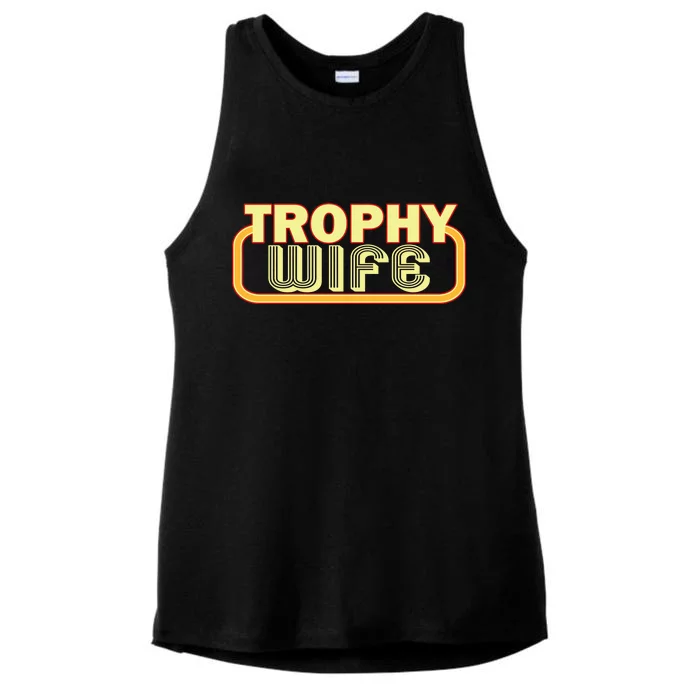 Trophy Mom Funny Retro Ladies Tri-Blend Wicking Tank