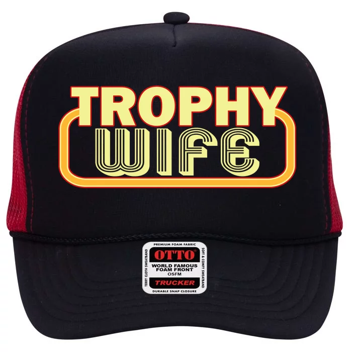 Trophy Mom Funny Retro High Crown Mesh Trucker Hat