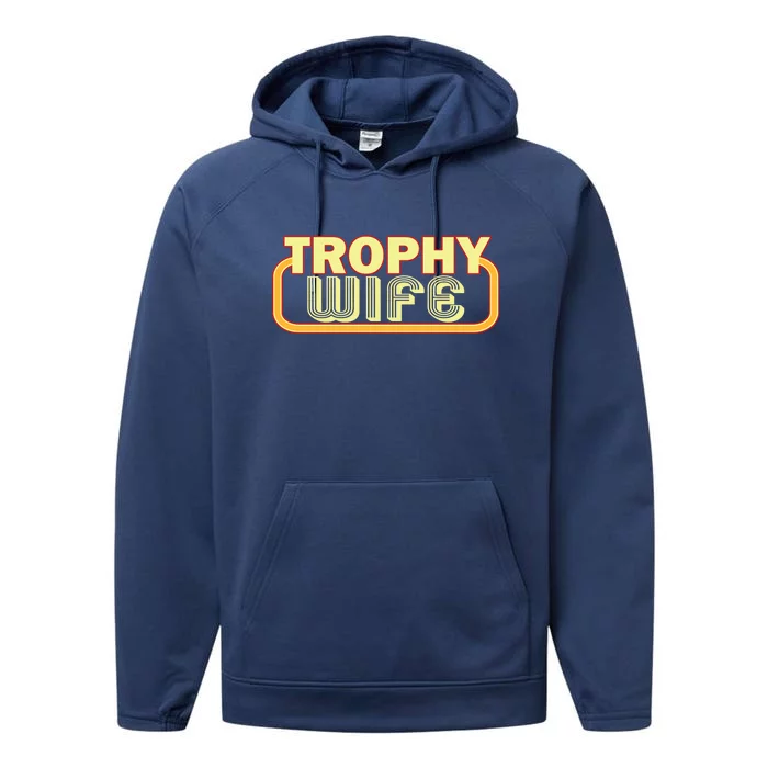 Trophy Mom Funny Retro Performance Fleece Hoodie