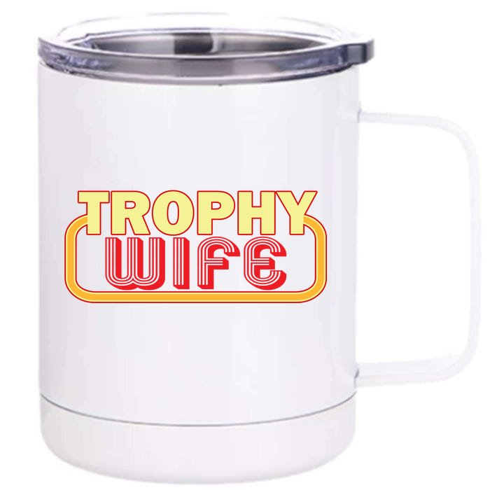 Trophy Mom Funny Retro Front & Back 12oz Stainless Steel Tumbler Cup