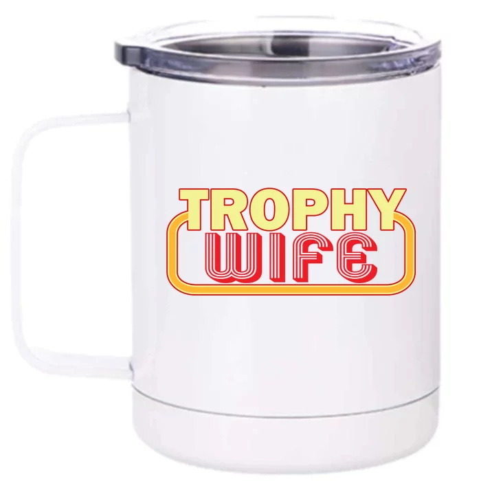 Trophy Mom Funny Retro Front & Back 12oz Stainless Steel Tumbler Cup